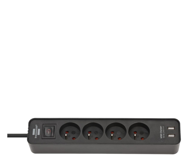 Brennenstuhl LISTWA ZASILAJĄCA "ECOLOR" 4GN 1,5M CZARNA 2XUSB - 1126680 - zdjęcie